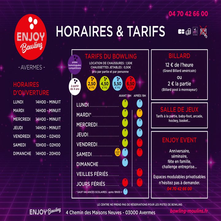 4-PORTE ENTREE ENJOY BOWLING 50x35 horaires 30-04 4-PORTE ENTREE ENJOY BOWLING 50x35 horaires 30-04